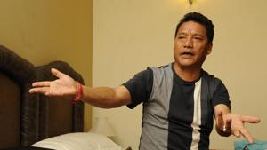 Gorkha Janmukti Morcha (GJM) founder Bimal Gurung who went underground more than two years ago after Bengal Police booked him for violence during the agitation for Gorkhaland in Darjeeling in 2017, reportedly attended the wedding of BJP chief J P Nadda last month.(HT File Photo) Gorkha Janmukti Morcha (GJM) founder Bimal Gurung who went underground more than two years ago after Bengal Police booked him for violence during the agitation for Gorkhaland in Darjeeling in 2017, reportedly attended the wedding of BJP chief J P Nadda last month.(HT File Photo)