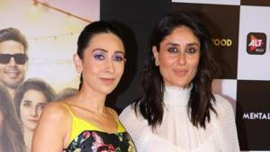 Karisma Kapoor with her sister Kareena Kapoor at the screening of her upcoming web series Mentalhood.(IANS) Karisma Kapoor with her sister Kareena Kapoor at the screening of her upcoming web series Mentalhood.(IANS)