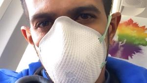 Chahal with his mask on(Chahal Twitter) Chahal with his mask on(Chahal Twitter)