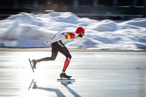 Vishwaraj Jadeja, 34, a former national roller-skating champion, moved to Europe ten years ago with the hope of making it to the Winter Olympics. So far, he holds all of India’s major speed-skating records, partly because he’s the only one competing at this level(Christian Reiner) Vishwaraj Jadeja, 34, a former national roller-skating champion, moved to Europe ten years ago with the hope of making it to the Winter Olympics. So far, he holds all of India’s major speed-skating records, partly because he’s the only one competing at this level(Christian Reiner)