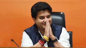 Jyotiraditya Scindia took to twitter to thank all the BJP leaders who welcomed him in the party.(HT Photo/RajkRaj) Jyotiraditya Scindia took to twitter to thank all the BJP leaders who welcomed him in the party.(HT Photo/RajkRaj)