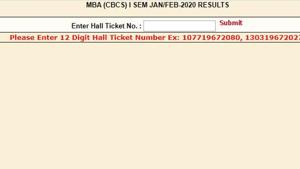 Osmania University MBA result 2020. (Screengrab) Osmania University MBA result 2020. (Screengrab)