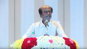 Rajinikanth presented a roadmap for politics in Tamil Nadu, and highlighted the political vacuum in the state.(Rajinikanth Official/YouTube screengrab) Rajinikanth presented a roadmap for politics in Tamil Nadu, and highlighted the political vacuum in the state.(Rajinikanth Official/YouTube screengrab)
