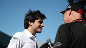 McLaren’s Carlos Sainz talking to the media.(REUTERS) McLaren’s Carlos Sainz talking to the media.(REUTERS)