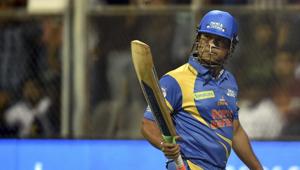 Mumbai: India Legends Captain Sachin Tendulkar during Road Safety World Series Cricket T20 tournament(PTI) Mumbai: India Legends Captain Sachin Tendulkar during Road Safety World Series Cricket T20 tournament(PTI)