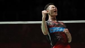 Malaysia's Lee Zii Jia reacts after winning a match(AP) Malaysia's Lee Zii Jia reacts after winning a match(AP)