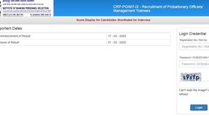 IBPS PO main score card 2020. (Screengrab) IBPS PO main score card 2020. (Screengrab)