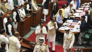 Madhya Pradesh Chief Minister Kamal Nath during the budget session of state Assembly, in Bhopal on Monday.(Mujeeb Faruqui / HT Photo) Madhya Pradesh Chief Minister Kamal Nath during the budget session of state Assembly, in Bhopal on Monday.(Mujeeb Faruqui / HT Photo)