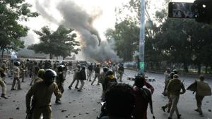 Demonstrators and police face off during an anti Citizenship Amendment Act (CAA) and National Register of Citizens (NRC) protest at Parivartan Chowk area of Lucknow, Uttar Pradesh, India on December 19, 2019.(Dheeraj Dhawan/HT file photo) Demonstrators and police face off during an anti Citizenship Amendment Act (CAA) and National Register of Citizens (NRC) protest at Parivartan Chowk area of Lucknow, Uttar Pradesh, India on December 19, 2019.(Dheeraj Dhawan/HT file photo)