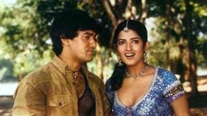 Twinkle Khanna and Aamir Khan in a still from Mela. Twinkle Khanna and Aamir Khan in a still from Mela.