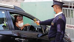 At almost all Gurugram condominiums, residents and visitors are being screened for temperature. At almost all Gurugram condominiums, residents and visitors are being screened for temperature.