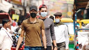 People wearing protective face masks as a precaution against coronavirus in Gurugram, India.(Photo: Parveen Kumar/Hindustan Times) People wearing protective face masks as a precaution against coronavirus in Gurugram, India.(Photo: Parveen Kumar/Hindustan Times)