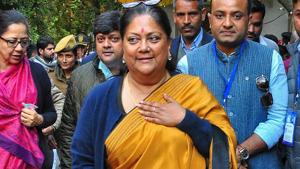 Former Rajasthan chief minister Vasundhara Raje(PTI photo) Former Rajasthan chief minister Vasundhara Raje(PTI photo)