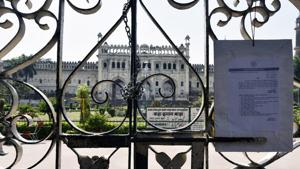 A view of the Bara Imambara, also known as Asifi mosque closed due to preventive measures against coronavirus at Old City Lucknow, Uttar Pradesh.(Photo by Dheeraj Dhawan / Hindustan Times) A view of the Bara Imambara, also known as Asifi mosque closed due to preventive measures against coronavirus at Old City Lucknow, Uttar Pradesh.(Photo by Dheeraj Dhawan / Hindustan Times)