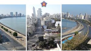 Empty road in Mumbai shows people observing Janta curfew.(Twitter/@CPMumbaiPolice) Empty road in Mumbai shows people observing Janta curfew.(Twitter/@CPMumbaiPolice)