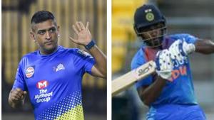 MS Dhoni (L), Sanju Samson (R)(HT Collage) MS Dhoni (L), Sanju Samson (R)(HT Collage)