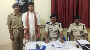 One of the two grooms arrested for violating coronavirus lockdown guidelines in Odisha.(Sourced) One of the two grooms arrested for violating coronavirus lockdown guidelines in Odisha.(Sourced)