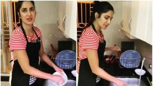 Katrina Kaif and her sister Isabelle Kaif are splitting dishwashing duties between them. Katrina Kaif and her sister Isabelle Kaif are splitting dishwashing duties between them.
