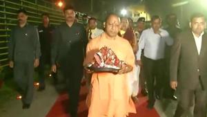 UP Chief Minister Yogi Adityanath shifts the idol of Ram Lalla in Ayodhya on Wednesday morning.(ANI Photo) UP Chief Minister Yogi Adityanath shifts the idol of Ram Lalla in Ayodhya on Wednesday morning.(ANI Photo)