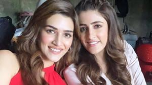 Kriti Sanon with her sister Nupur Sanon. Kriti Sanon with her sister Nupur Sanon.