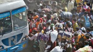 Covid-19: BJP leader Vinay Sahasrabuddhe said there were multiple reasons why people were on the move(Ajay Aggarwal/HT Photo) Covid-19: BJP leader Vinay Sahasrabuddhe said there were multiple reasons why people were on the move(Ajay Aggarwal/HT Photo)