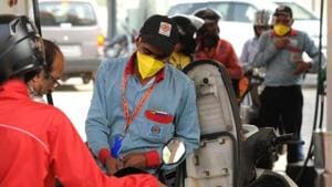 Even in the face of restricted movement of people and vehicles, Indian Oil Corp is ensuring loading of petrol, diesel and LPG at its bulk storage/distribution points with optimised manpower.(Parveen Kumar/HT file photo) Even in the face of restricted movement of people and vehicles, Indian Oil Corp is ensuring loading of petrol, diesel and LPG at its bulk storage/distribution points with optimised manpower.(Parveen Kumar/HT file photo)