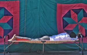 File photo of a man resting outside a relief camp at Mustafabad, near Eidgah Masjid, in New Delhi.(Biplov Bhuyan / HT File Photo) File photo of a man resting outside a relief camp at Mustafabad, near Eidgah Masjid, in New Delhi.(Biplov Bhuyan / HT File Photo)