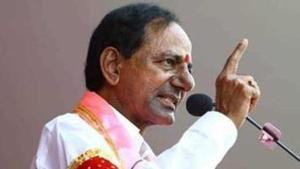 Telangana Chief Minister Chandrashekar Rao, his cabinet colleagues, MLAs, MLCs, chairpersons of various state-level corporations and representatives of urban and rural local bodies will take a pay cut of 75 per cent.(HT PHOTO) Telangana Chief Minister Chandrashekar Rao, his cabinet colleagues, MLAs, MLCs, chairpersons of various state-level corporations and representatives of urban and rural local bodies will take a pay cut of 75 per cent.(HT PHOTO)