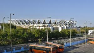 The Jawaharlal Nehru Stadium complex where the Sports Authority of India headquarters is situated.(Sanjeev Verma/HT PHOTO) The Jawaharlal Nehru Stadium complex where the Sports Authority of India headquarters is situated.(Sanjeev Verma/HT PHOTO)