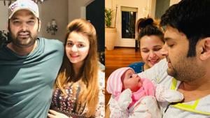 Kapil Sharma with wife Ginni and daughter Anayra. Kapil Sharma with wife Ginni and daughter Anayra.