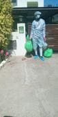 An MC worker picking up waste from a house where a person is quarantined for suspected coronavirus infection in Chandigarh.(HT Photo) An MC worker picking up waste from a house where a person is quarantined for suspected coronavirus infection in Chandigarh.(HT Photo)