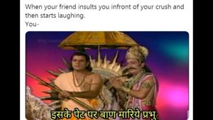 The Ramayana scene inspired memes have taken over Twitter.(Twitter/@chaudharayin) The Ramayana scene inspired memes have taken over Twitter.(Twitter/@chaudharayin)
