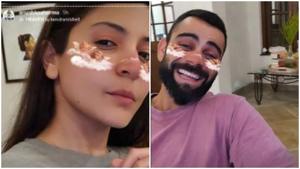 Anushka Sharma and Virat Kohli played with filters before bedtime. Anushka Sharma and Virat Kohli played with filters before bedtime.