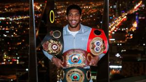 Anthony Joshua poses with the IBF, WBA, WBO & IBO World Heavyweight belts.(Action Images via Reuters) Anthony Joshua poses with the IBF, WBA, WBO & IBO World Heavyweight belts.(Action Images via Reuters)