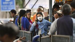 A young woman wearing a protective mask in the wake of novel coronavirus outbreak, Delhi, March 2020.(PTI)