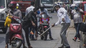 13 bikers ave now been put in institutional quarantine at Police Constable Training Centre(Pratik Chorge/HT Photo) 13 bikers ave now been put in institutional quarantine at Police Constable Training Centre(Pratik Chorge/HT Photo)