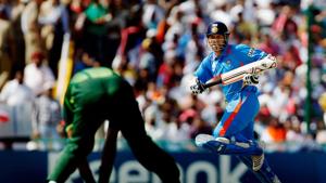 File photo of Sachin Tendulkar batting against Pakistan.(Getty Images) File photo of Sachin Tendulkar batting against Pakistan.(Getty Images)
