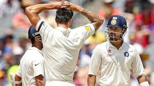 File photo of Virat Kohli and Mitchell Johnson.(Reuters) File photo of Virat Kohli and Mitchell Johnson.(Reuters)
