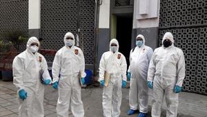 Forensic team visited Markaz under the jurisdiction of Police Station Nizamuddin for the crime scene to spot examination.(ANI Photo) Forensic team visited Markaz under the jurisdiction of Police Station Nizamuddin for the crime scene to spot examination.(ANI Photo)