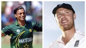 Shoaib Akhtar and Andrew Flintoff.(HT Collage)