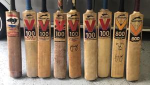 Mark Waugh shared of bats used by him during his career.(Twitter/Mark Waugh) Mark Waugh shared of bats used by him during his career.(Twitter/Mark Waugh)