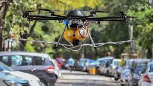 The Noida authority has plans to continue disinfecting hot spots with drones for at least the next three or four days until these areas are sanitised thoroughly.(Biplov Bhuyan/HT file photo) The Noida authority has plans to continue disinfecting hot spots with drones for at least the next three or four days until these areas are sanitised thoroughly.(Biplov Bhuyan/HT file photo)