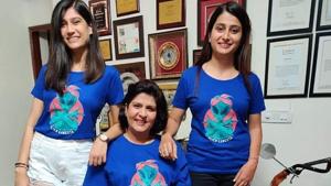 Paralympian Deepa Malik shared this picture with her daughters, sporting a quirky T-shirt, calling themselves Coronabusters.(Photo: Instagram/deepa_paralympian)