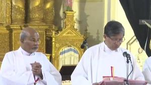 A midnight prayer being held at a church in Goa on the occasion of Easter.(ANI Photo) A midnight prayer being held at a church in Goa on the occasion of Easter.(ANI Photo)