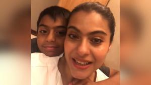Kajol with son Yug. Kajol with son Yug.