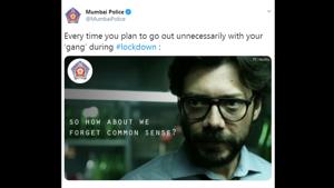 This tweet by the department has taken netizens by surprise and it was liked over 5,300 times.(Twitter/@MumbaiPolice) This tweet by the department has taken netizens by surprise and it was liked over 5,300 times.(Twitter/@MumbaiPolice)