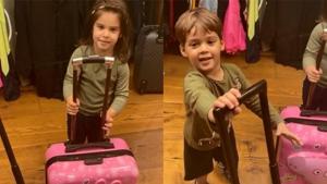 Karan Johar’s daughter Roohi and Yash walk out with their suitcases. Karan Johar’s daughter Roohi and Yash walk out with their suitcases.