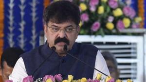 Jitendra Awhad during the swearing-in ceremony for Maharashtra cabinet expansion at Vidhan Bhavan in Mumbai, on December 30, 2019.(Anshuman Poyrekar/HT Photo) Jitendra Awhad during the swearing-in ceremony for Maharashtra cabinet expansion at Vidhan Bhavan in Mumbai, on December 30, 2019.(Anshuman Poyrekar/HT Photo)