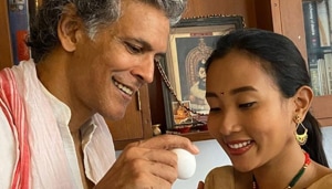 Milind Soman and Ankita Konwar celebrate Rongali Bihu.
