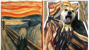 In this two photo combo, an undated copy of Edvard Munch's 'Scream' artwork, and Natalia Rubina's recreation.(AP) In this two photo combo, an undated copy of Edvard Munch's 'Scream' artwork, and Natalia Rubina's recreation.(AP)